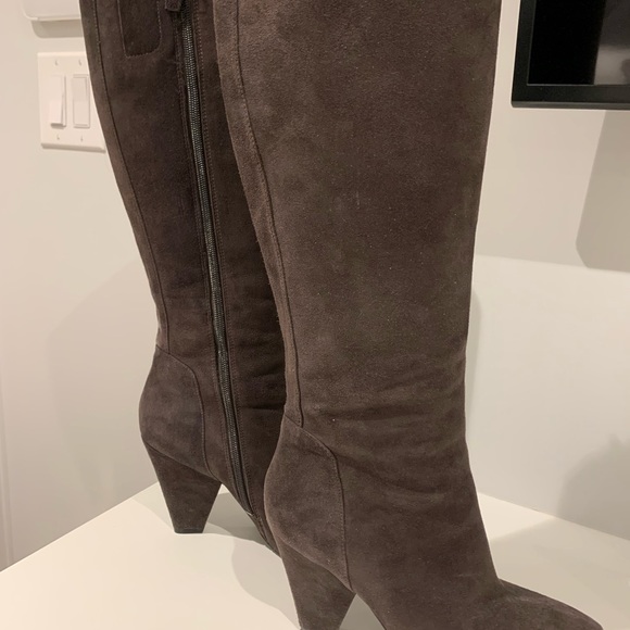 Chocolate Brown Suede Boots - Picture 4 of 6